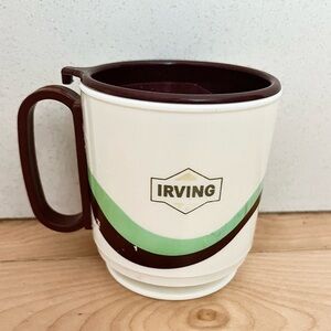 Vintage Retro 1980s IRVING OIL Plastic Travel Mug Collectible